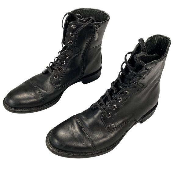 Ecco Sartorelle Combat Boot Black Leather Shoes Portugal Us 8(39) - Picture 6 of 16